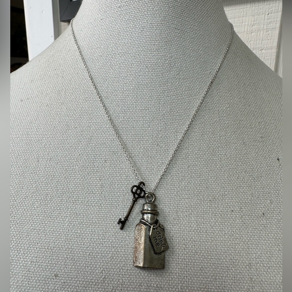 Dainty silvertone charm necklace